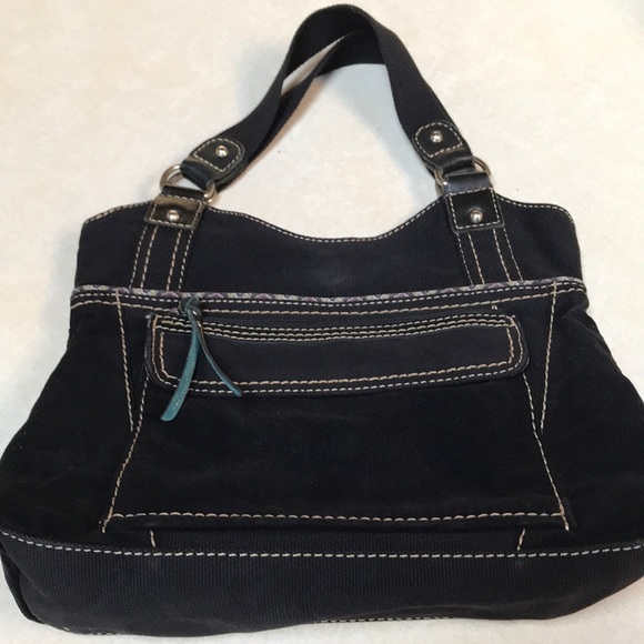 Fossil Handbags - Fossil black corduroy and canvas purse